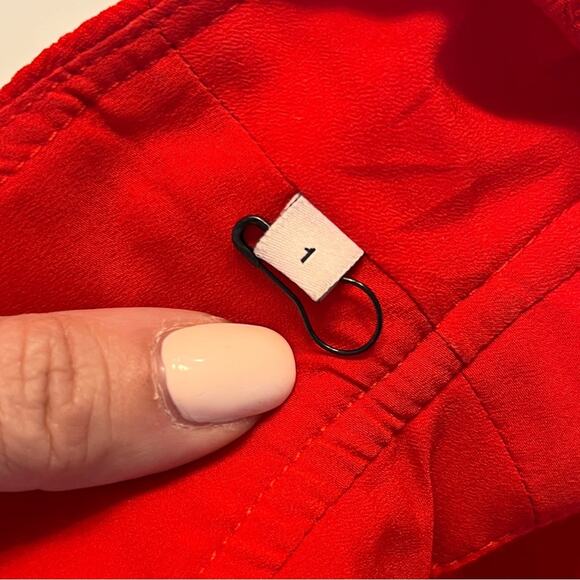 Sandro Red Textured Fit and Flare Mini Dress Small - Picture 8 of 12